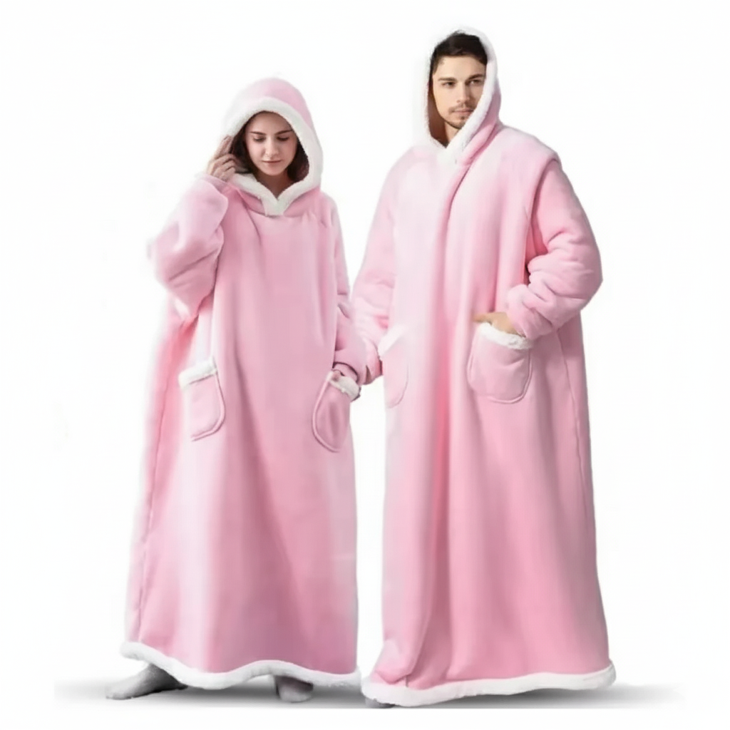 Full-Length Oversized Sherpa Hoodie Blanket